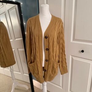 Cable Knit Cardigan Sweater - size medium